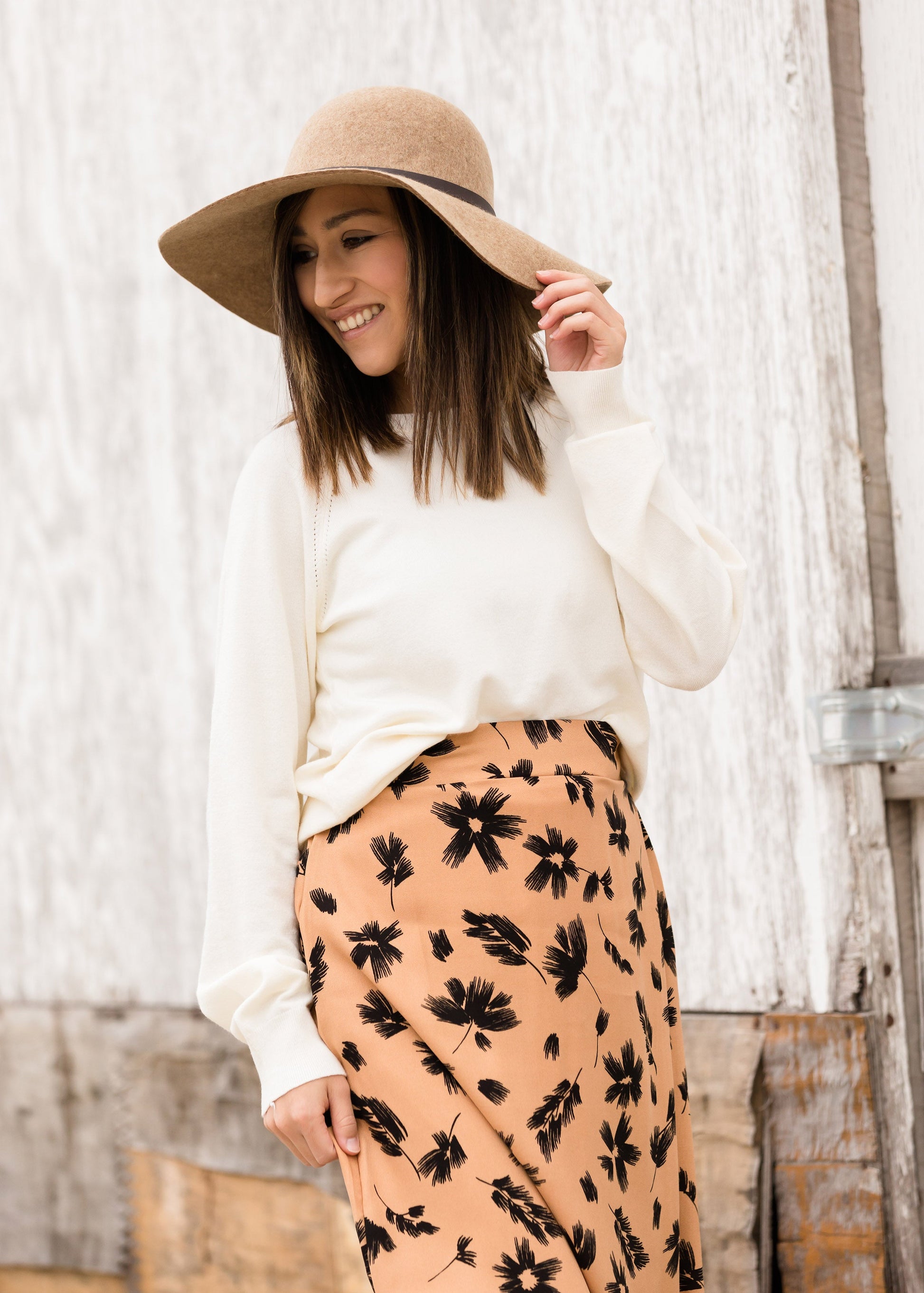 High Waist Floral A-Line Midi Skirt - FINAL SALE Skirts