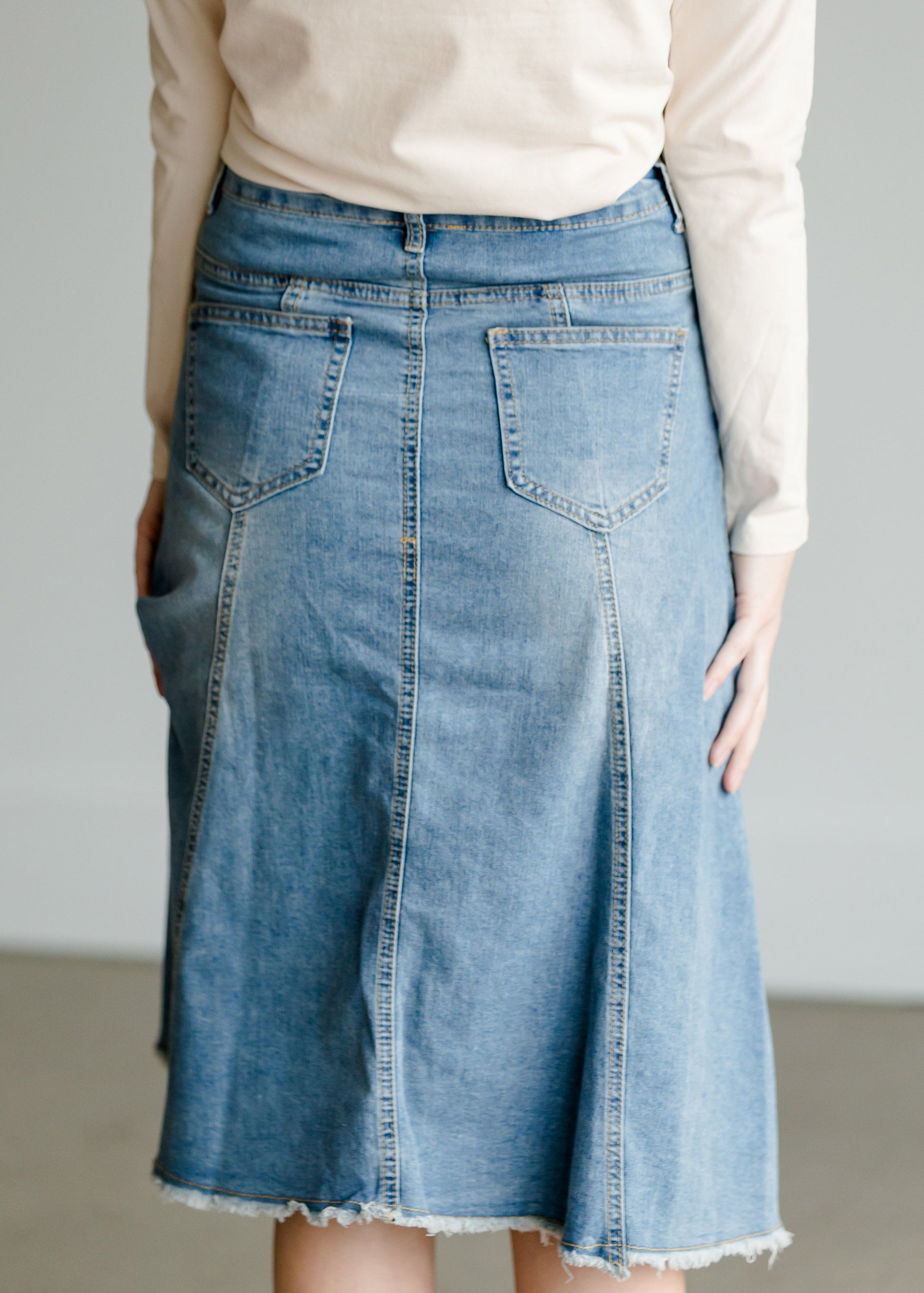 High Waist Raw Hem A-Line Skirt - FINAL SALE Skirts