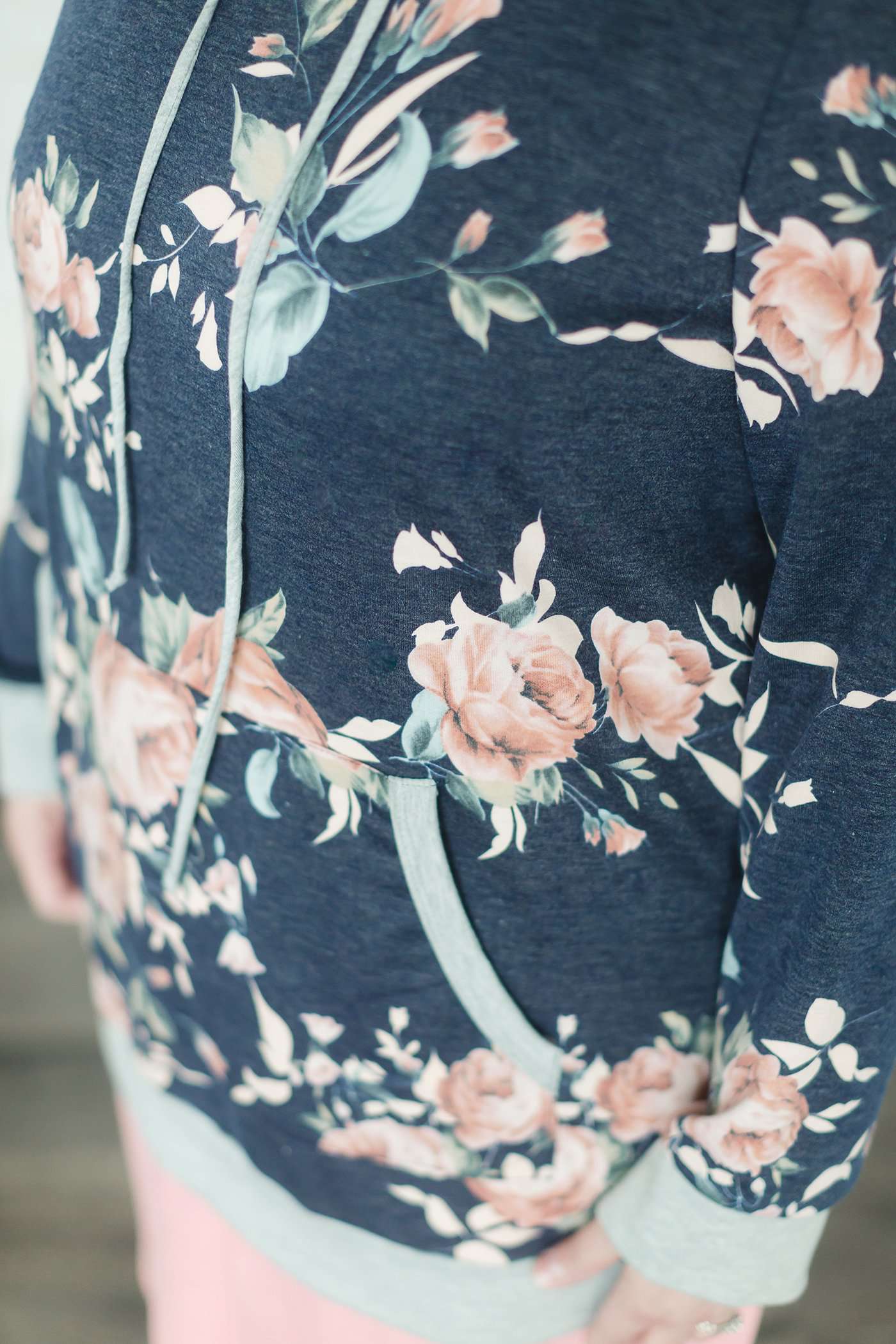 Hooded Floral Tunic Tops