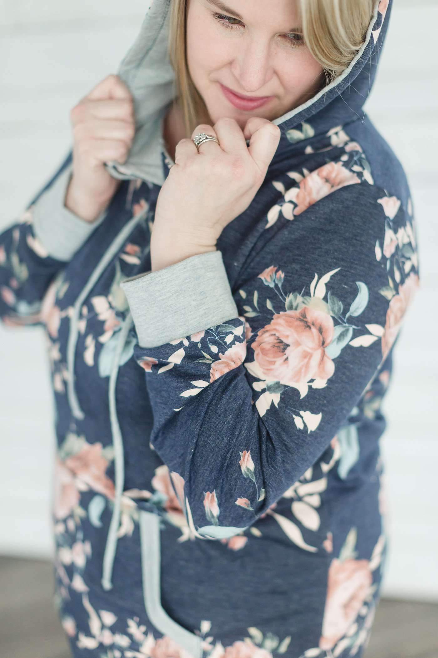 Hooded Floral Tunic Tops