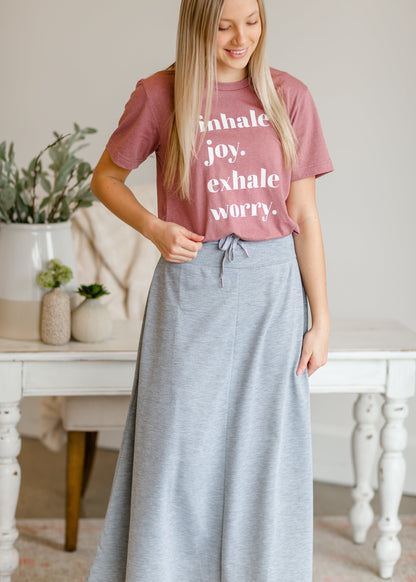 Inhale Joy Mauve Graphic Tee - FINAL SALE Tops