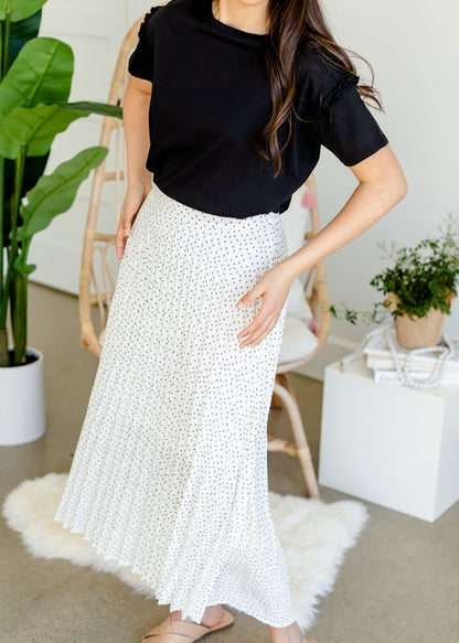 Ivory Abstract Pleated Skirt - FINAL SALE Skirts