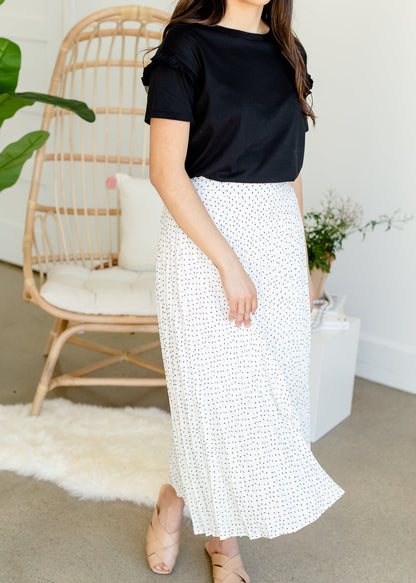 Ivory Abstract Pleated Skirt - FINAL SALE Skirts