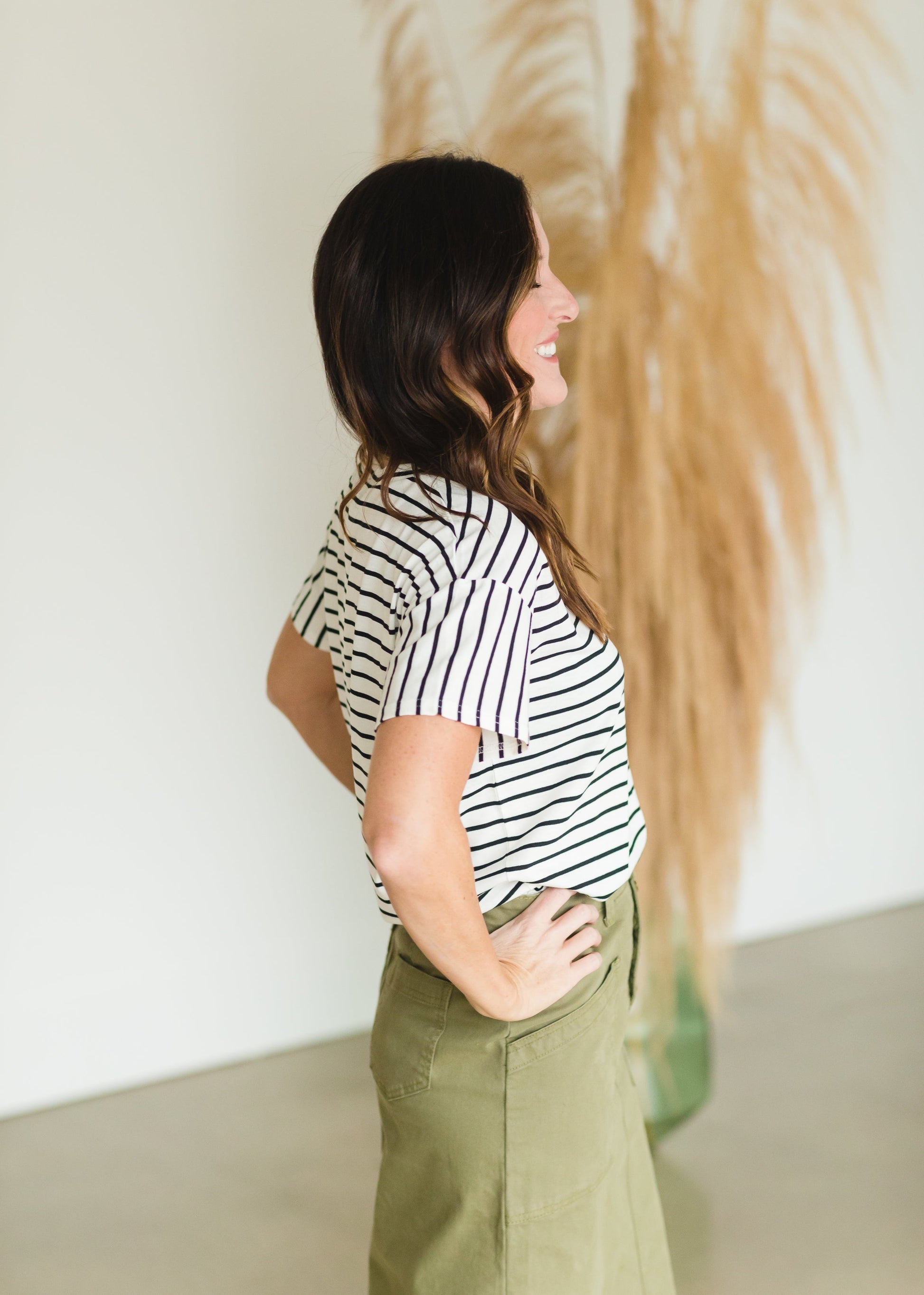 Ivory + Black Classic Stripe Tee - FINAL SALE Tops