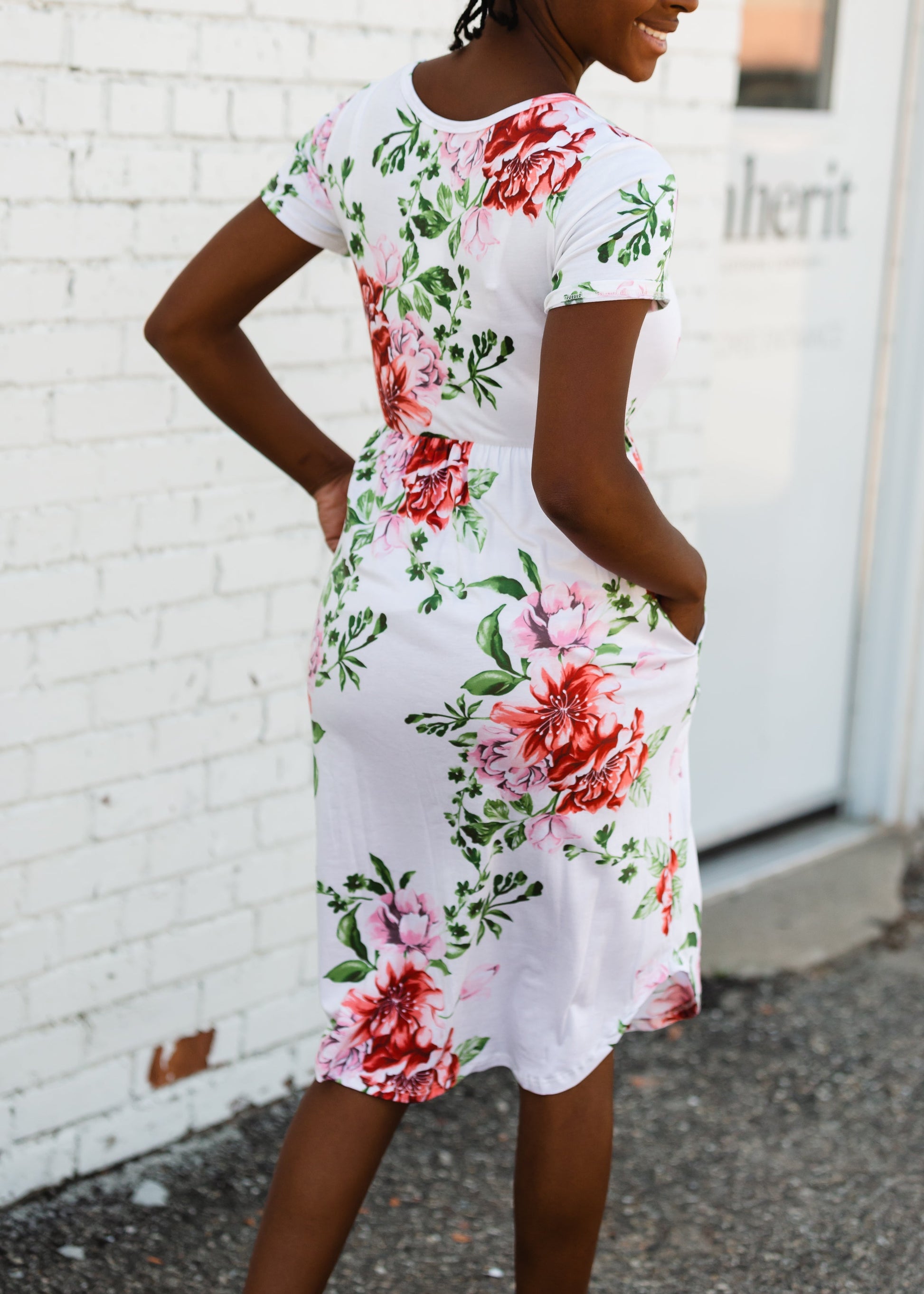 Ivory Floral Pocket Midi Dress - FINAL SALE Dresses