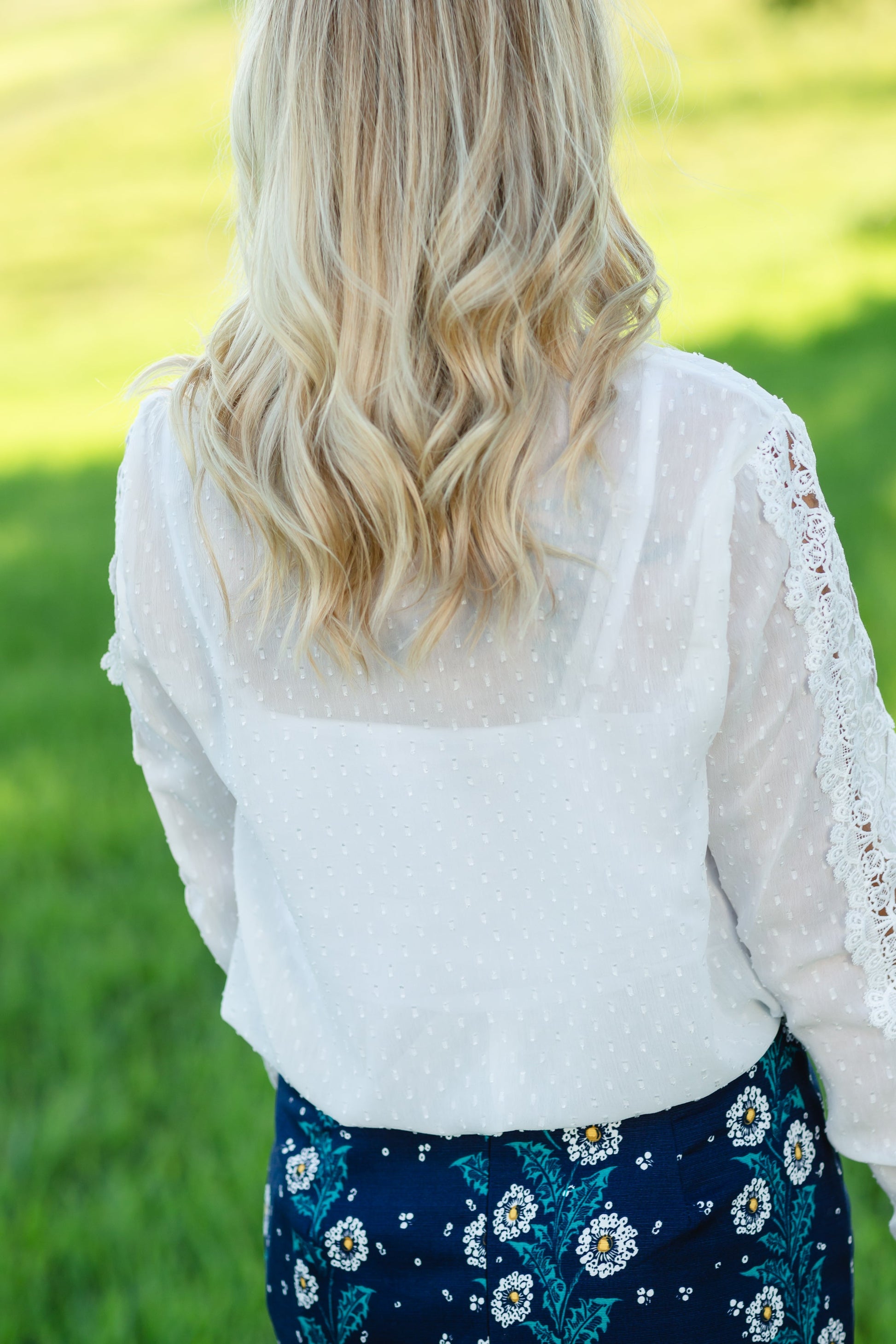 Ivory Lace Swiss Dot Blouse - FINAL SALE Tops