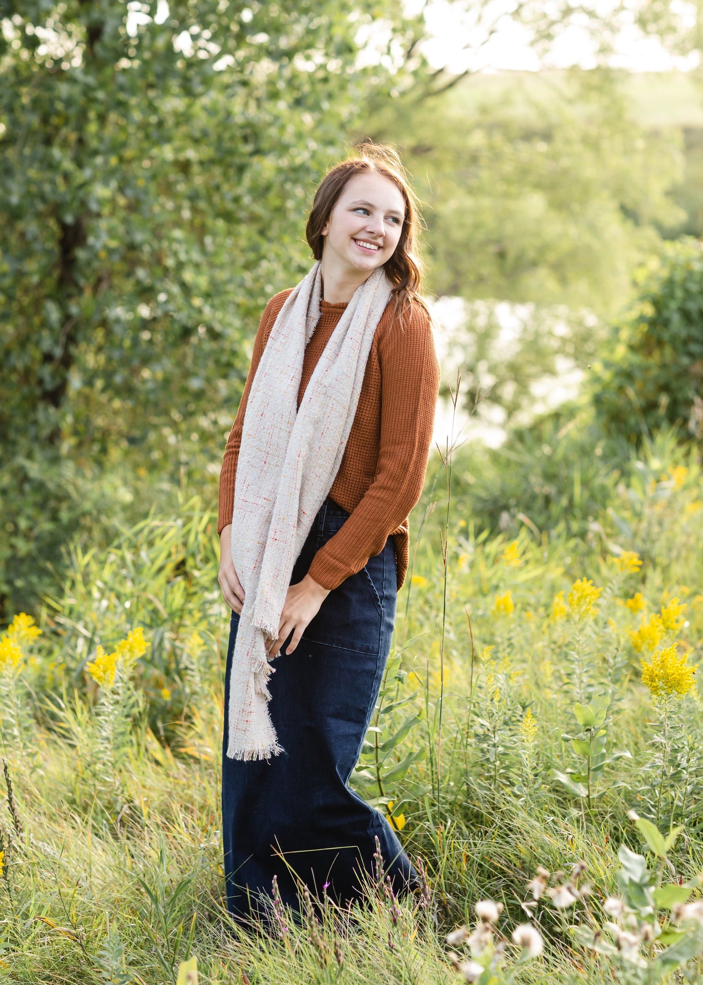 Ivory Metallic Tweed Confetti Scarf - FINAL SALE Accessories