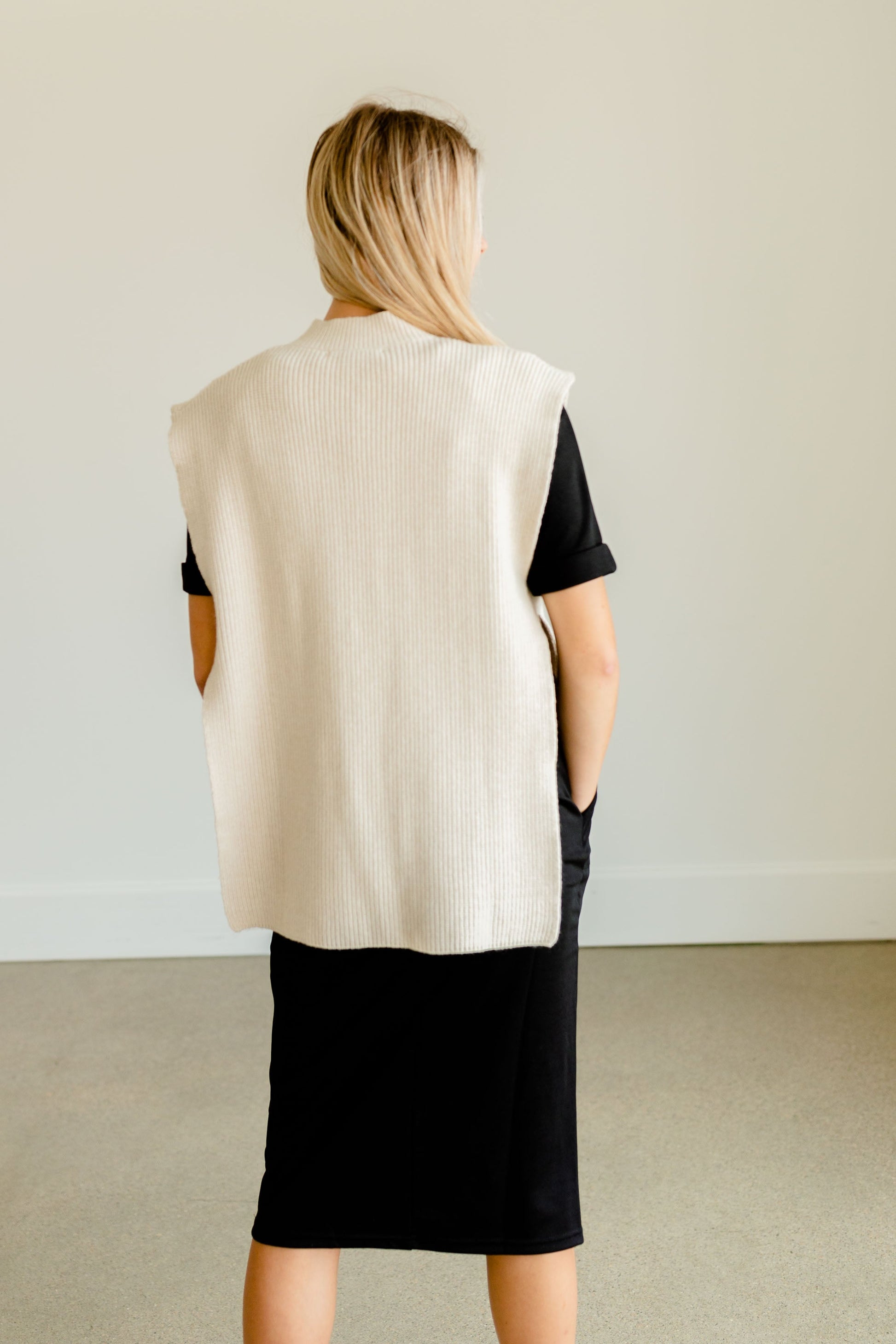 Ivory Open Side Shell Vest - FINAL SALE Tops