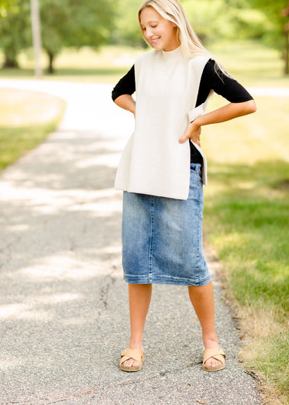 Ivory Open Side Shell Vest - FINAL SALE Tops