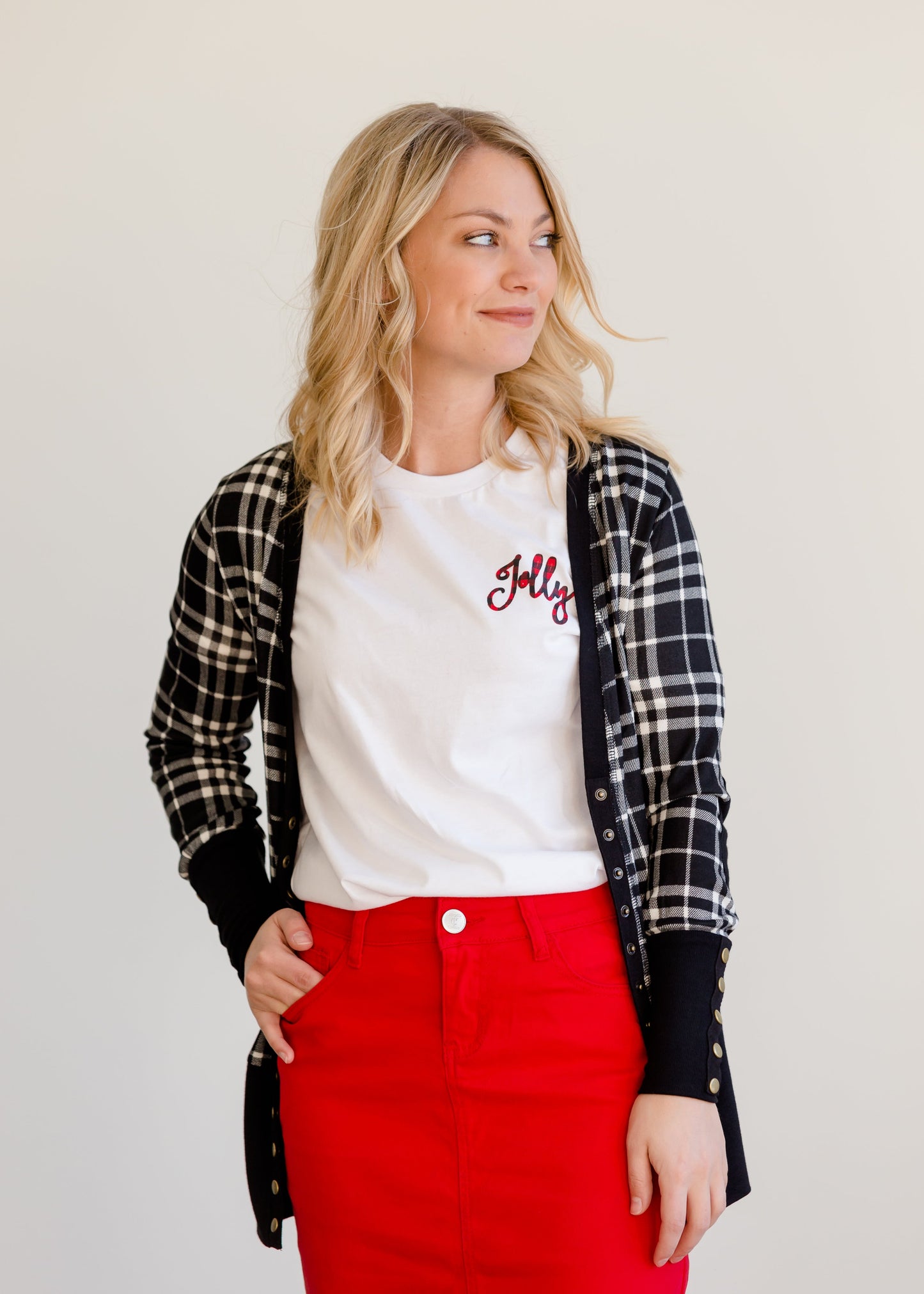 Jolly Buffalo Check Graphic Tee - FINAL SALE Tops