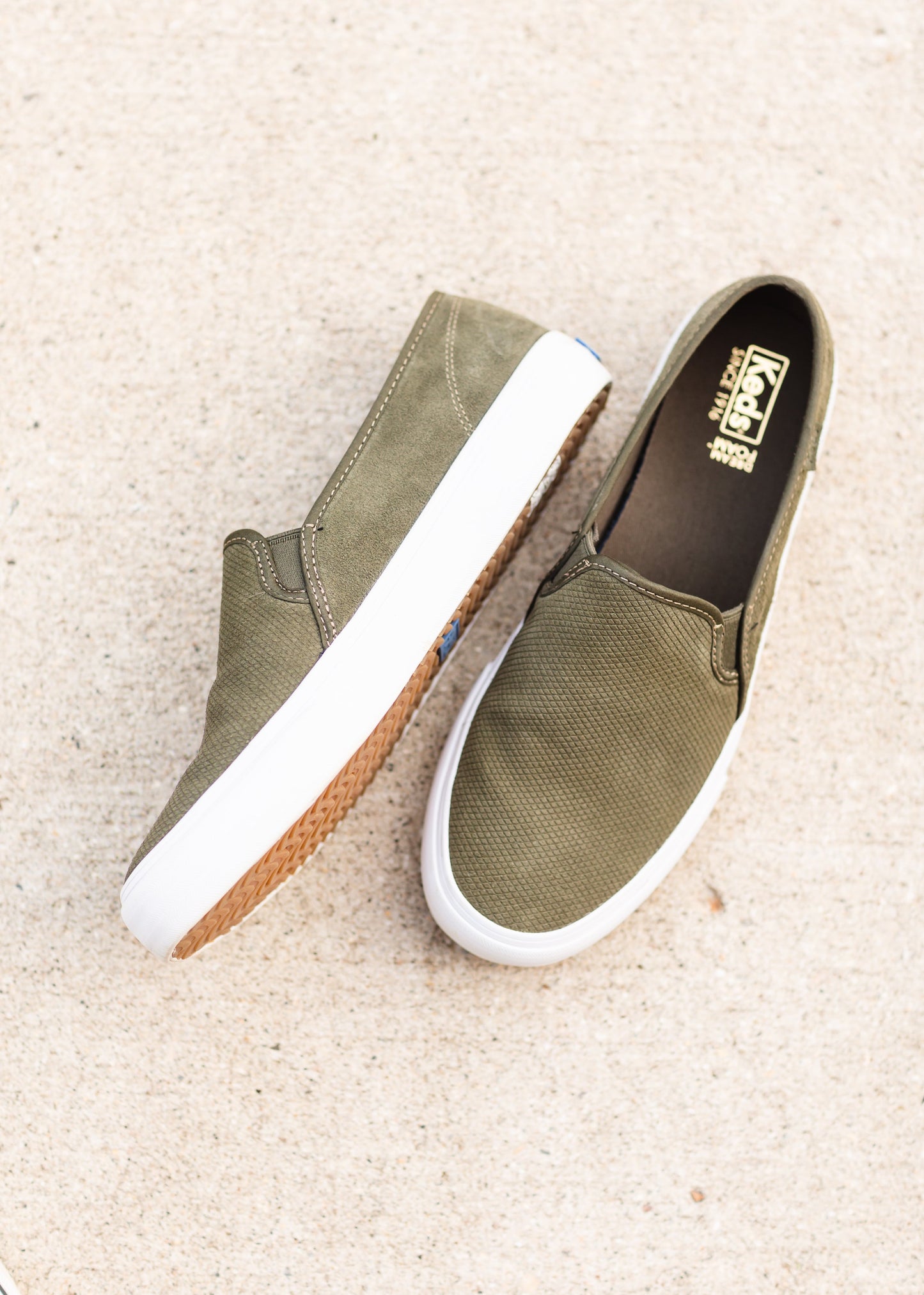 Keds Olive Suede Deck Shoes Shoes