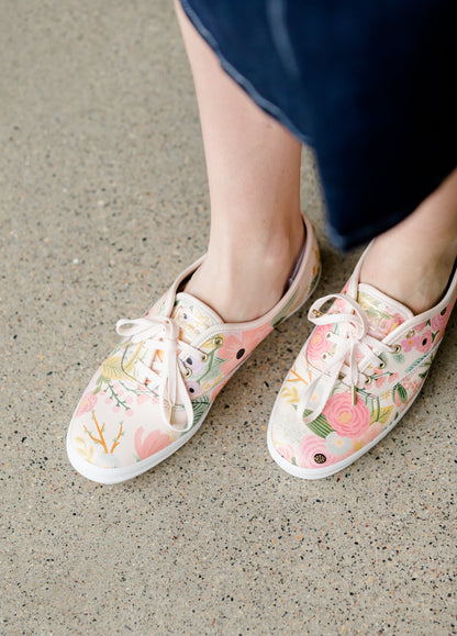 Keds Premium Leather Rifle Paper Floral Sneaker - FINAL SALE Shoes