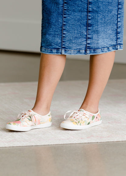 Keds Premium Leather Rifle Paper Floral Sneaker - FINAL SALE Shoes