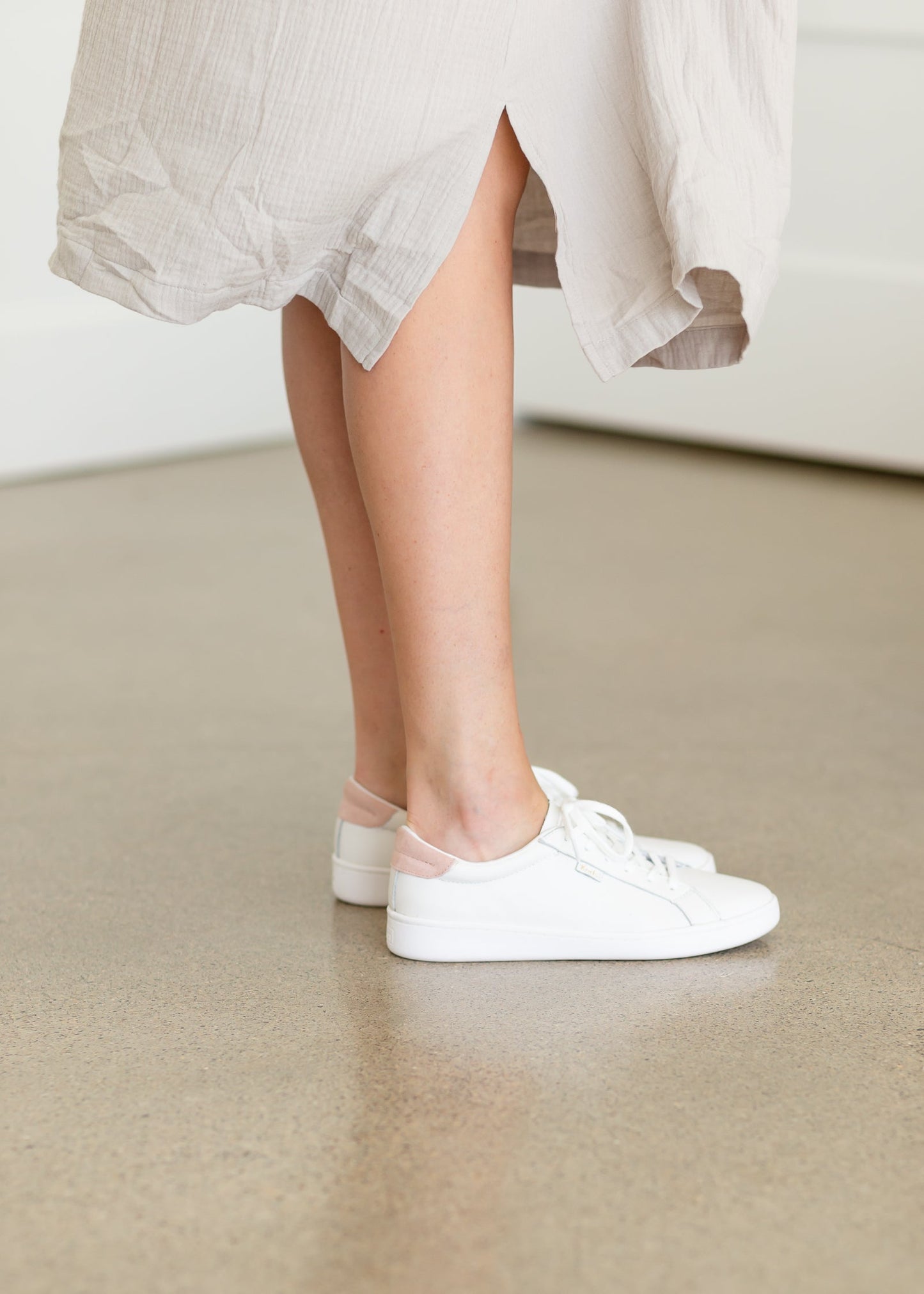 Keds White + Blush Leather Sneaker - FINAL SALE Accessories