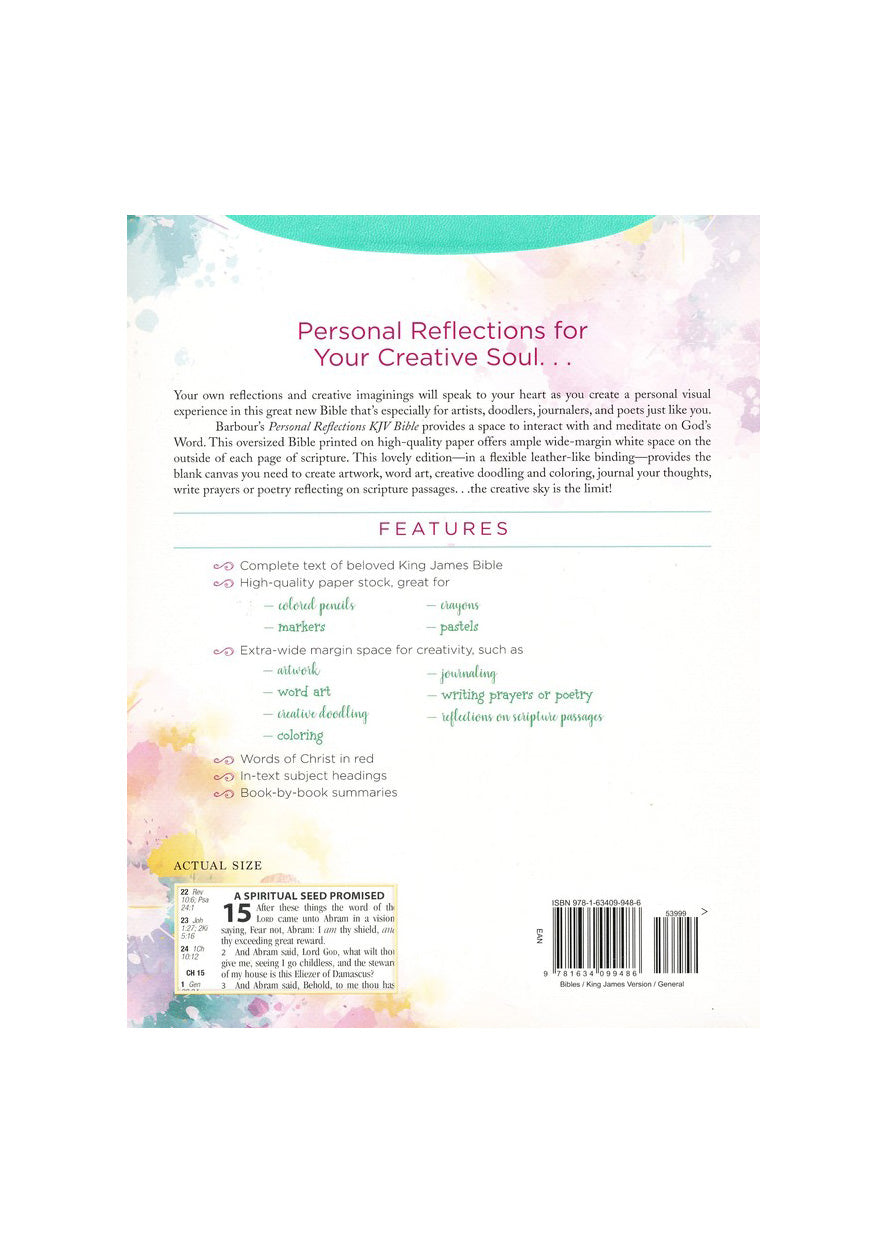 KJV Teal and White Personal Reflections Home & Lifestyle