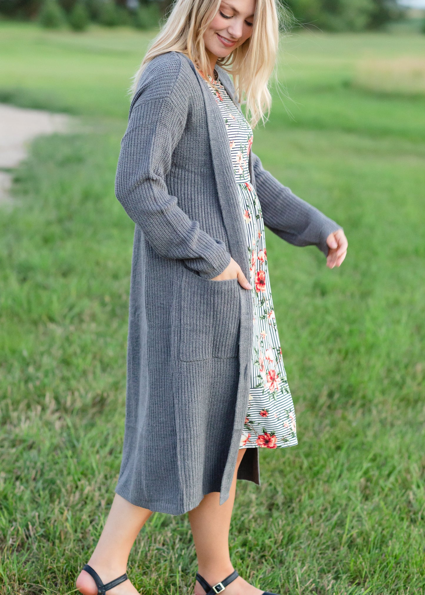 Knit Charcoal Long Cardigan - FINAL SALE Layering Essentials