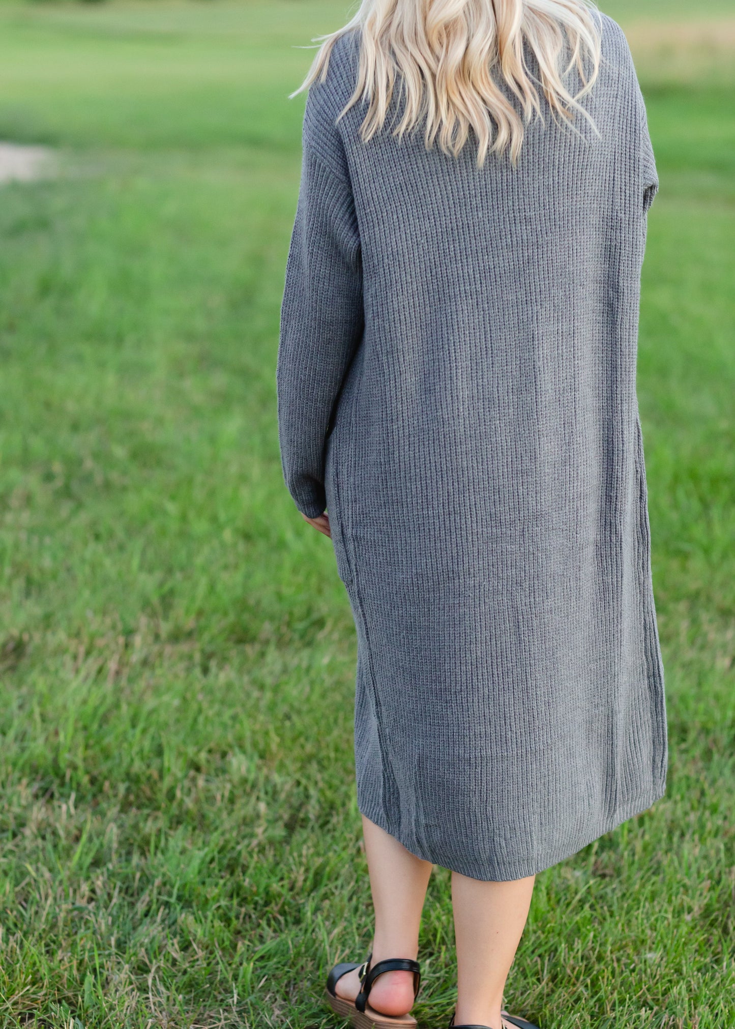 Knit Charcoal Long Cardigan - FINAL SALE Layering Essentials