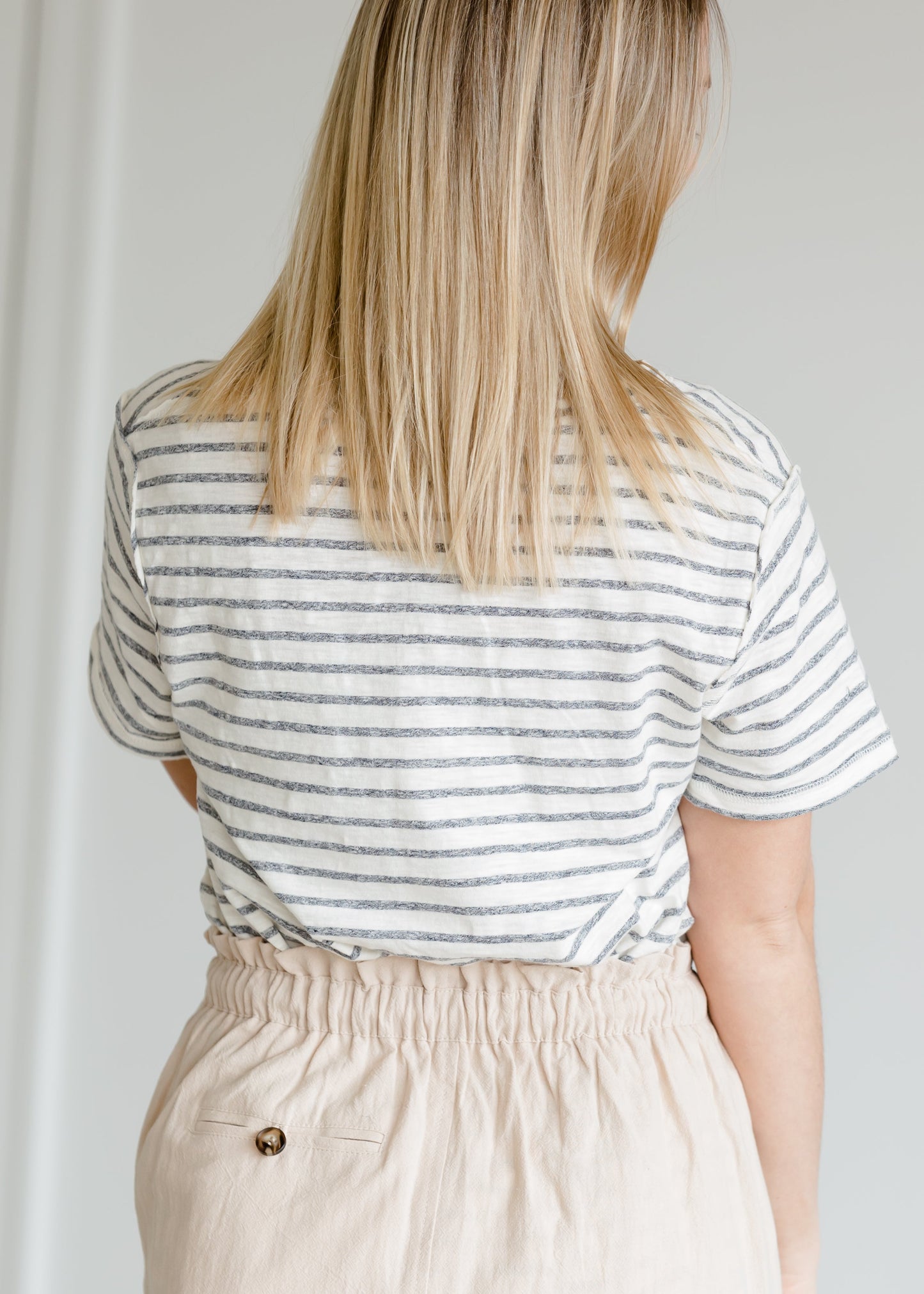 Knit Striped Short Sleeve Top - FINAL SALE Tops