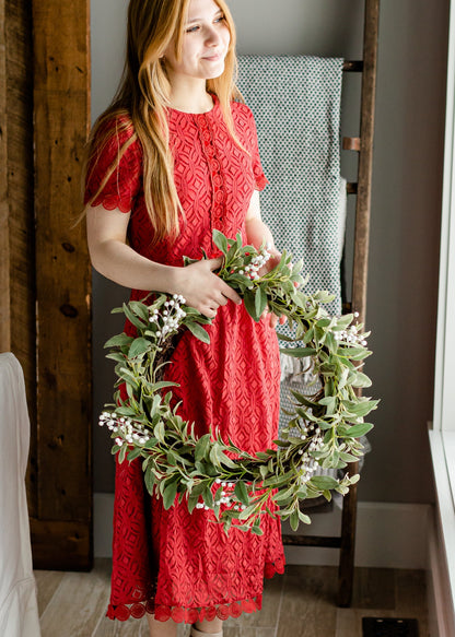 Lace Red Overlay Midi Dress - FINAL SALE Dresses