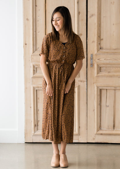 Leopard Print Midi Dress - FINAL SALE Dresses