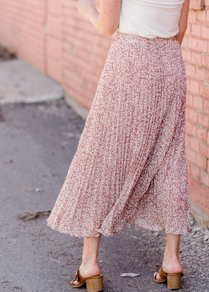 Leopard Print Pleated Midi Skirt - FINAL SALE Skirts