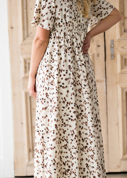 Leopard Print Smocked Maxi Dress-FINAL SALE Dresses