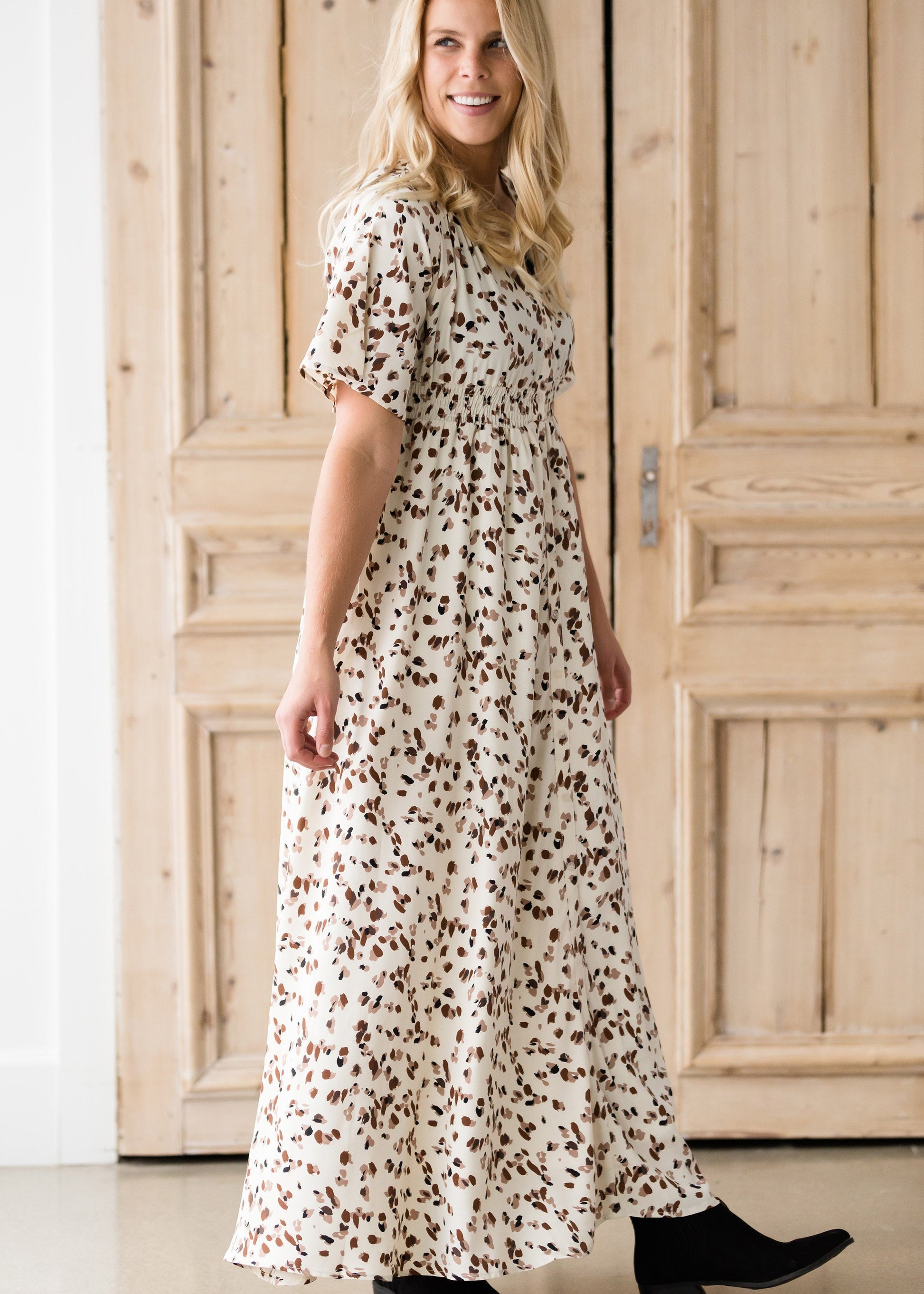 Leopard Print Smocked Maxi Dress-FINAL SALE Dresses