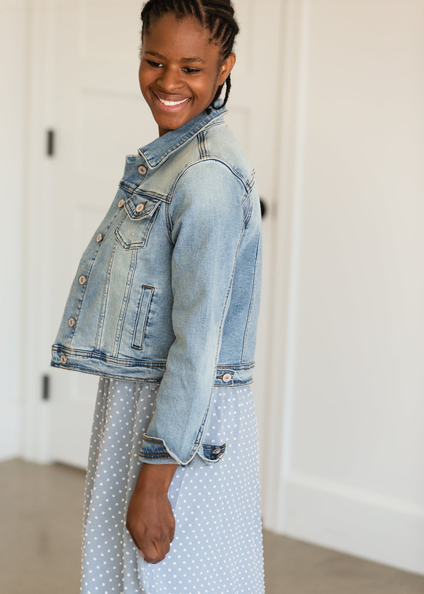 Light Denim Button Crop Jean Jacket - FINAL SALE Layering Essentials