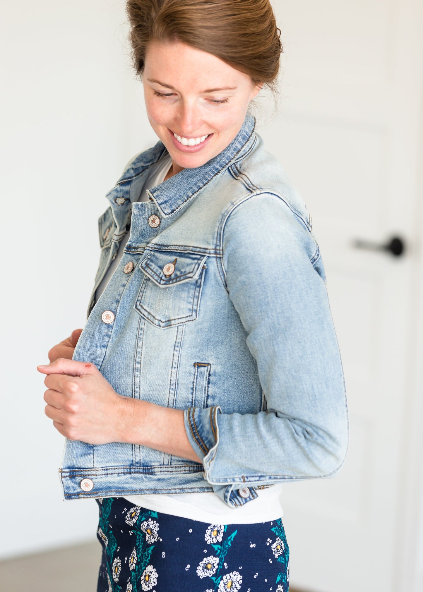 Light Denim Button Crop Jean Jacket - FINAL SALE Layering Essentials