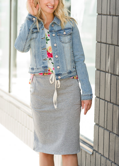 Light Denim Button Crop Jean Jacket - FINAL SALE Layering Essentials