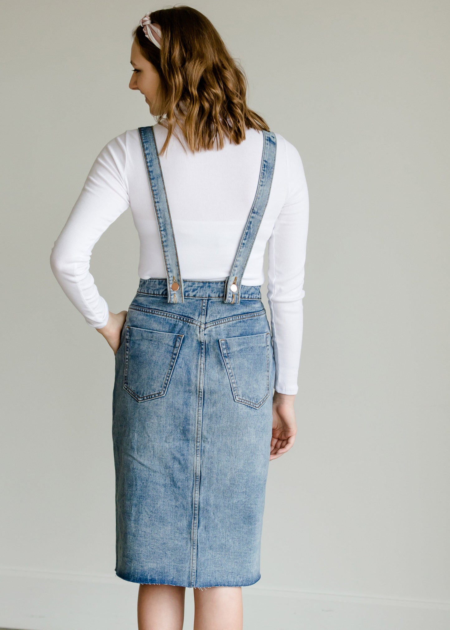 Light Denim Pinafore Skirt Skirts