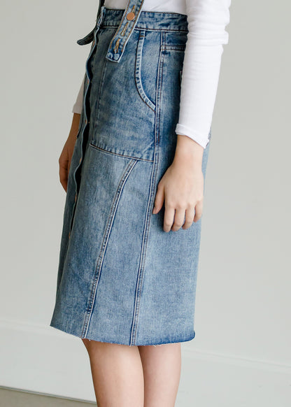 Light Denim Pinafore Skirt Skirts