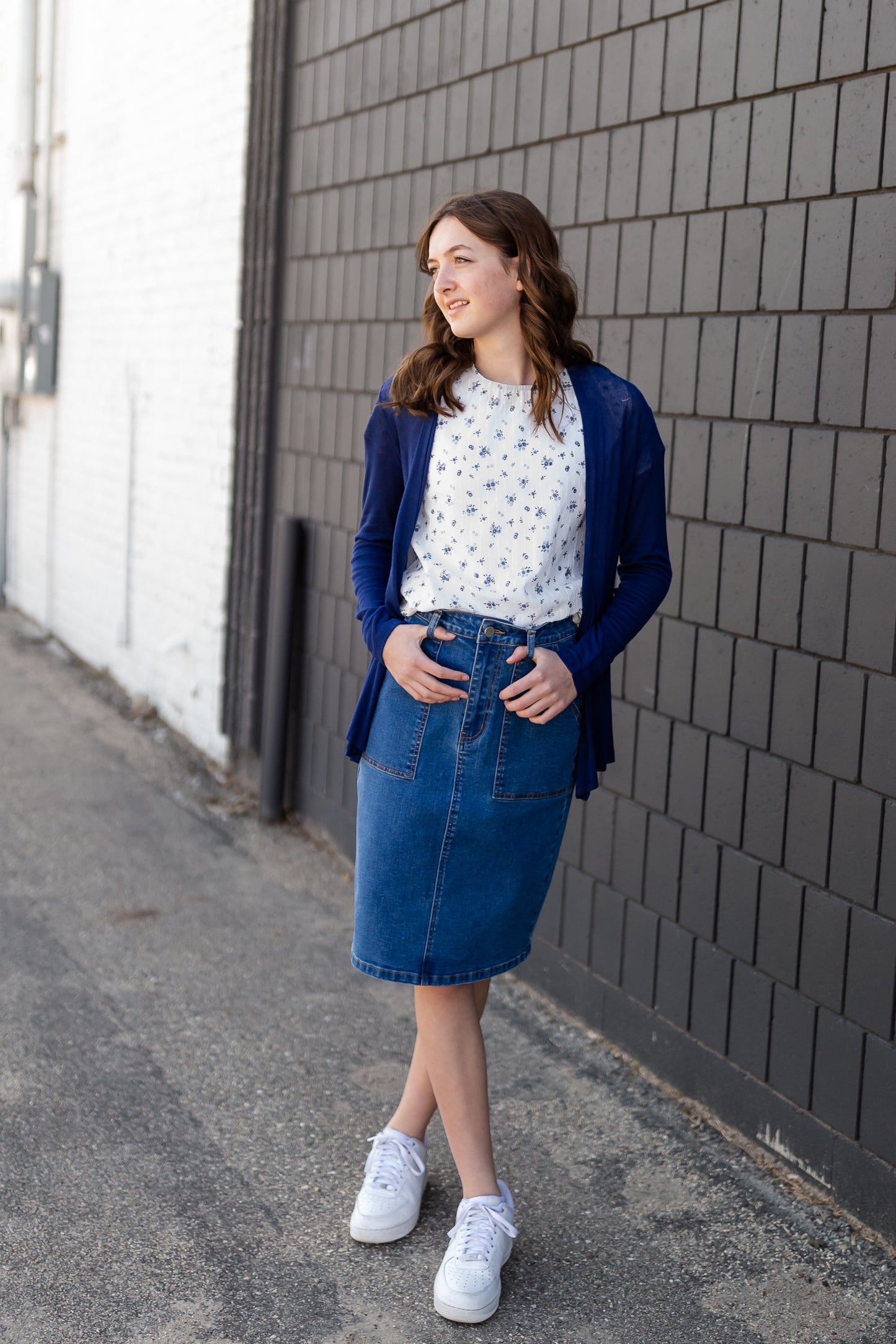 Lightweight Navy Basic Cardigan Top