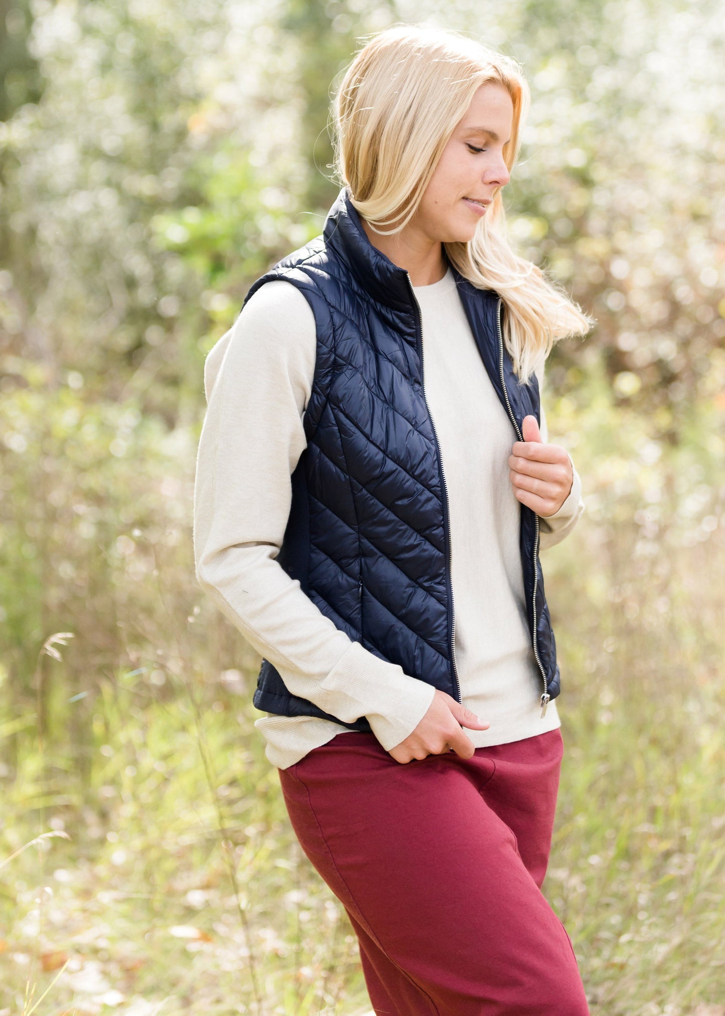 Lightweight Zip Up Puffer Vest - FINAL SALE Tops