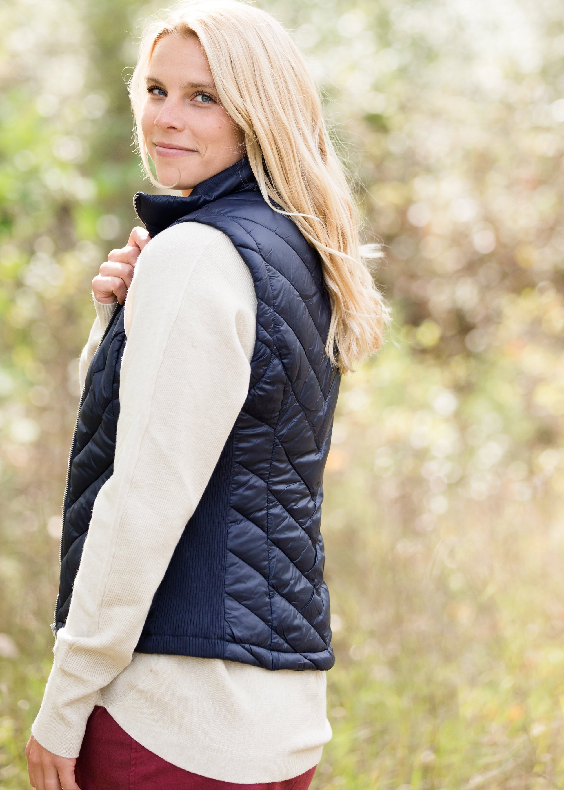 Lightweight Zip Up Puffer Vest - FINAL SALE Tops