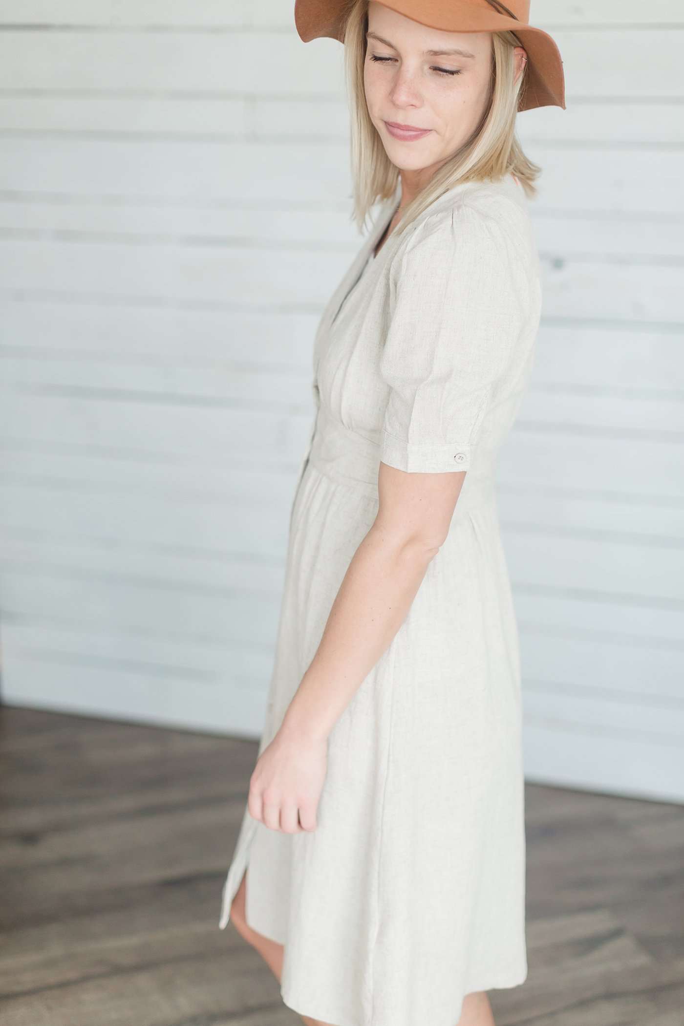 Linen Button Midi Dress Dresses