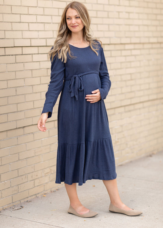 Long Sleeve Tiered Midi Dress Dresses