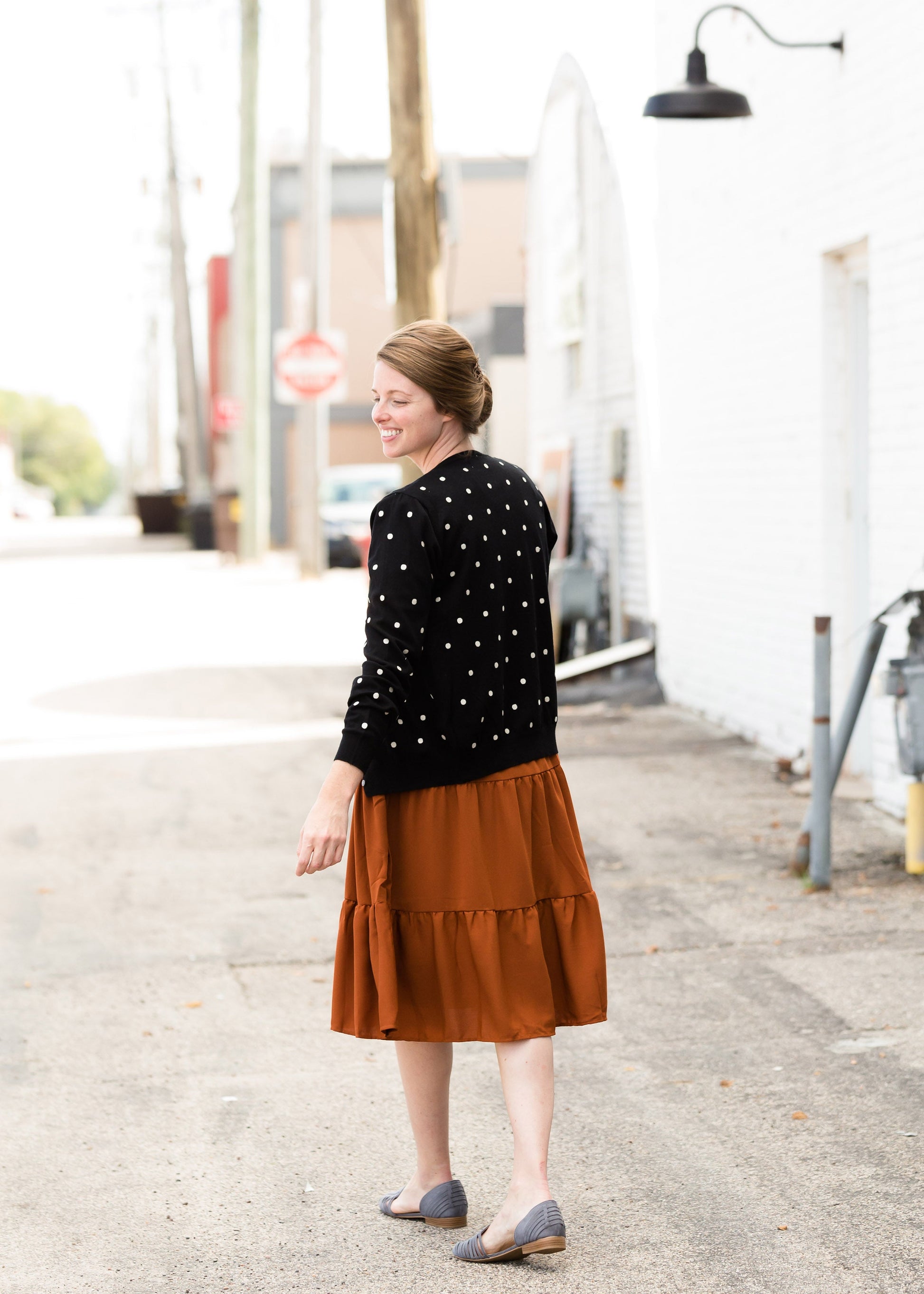 Luxe Crew Neck Polka Dot Sweater - FINAL SALE Tops