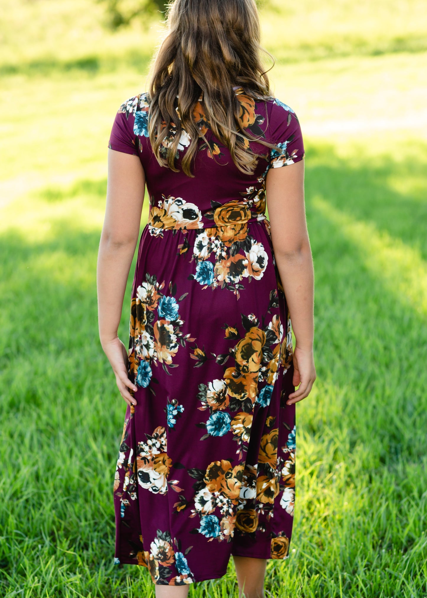 Maroon Floral Fit and Flare Maxi Dress Dresses