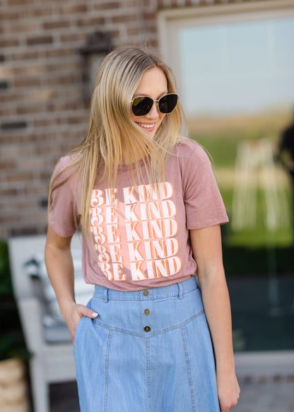 Mauve Be Kind Graphic Tee - FINAL SALE Tops