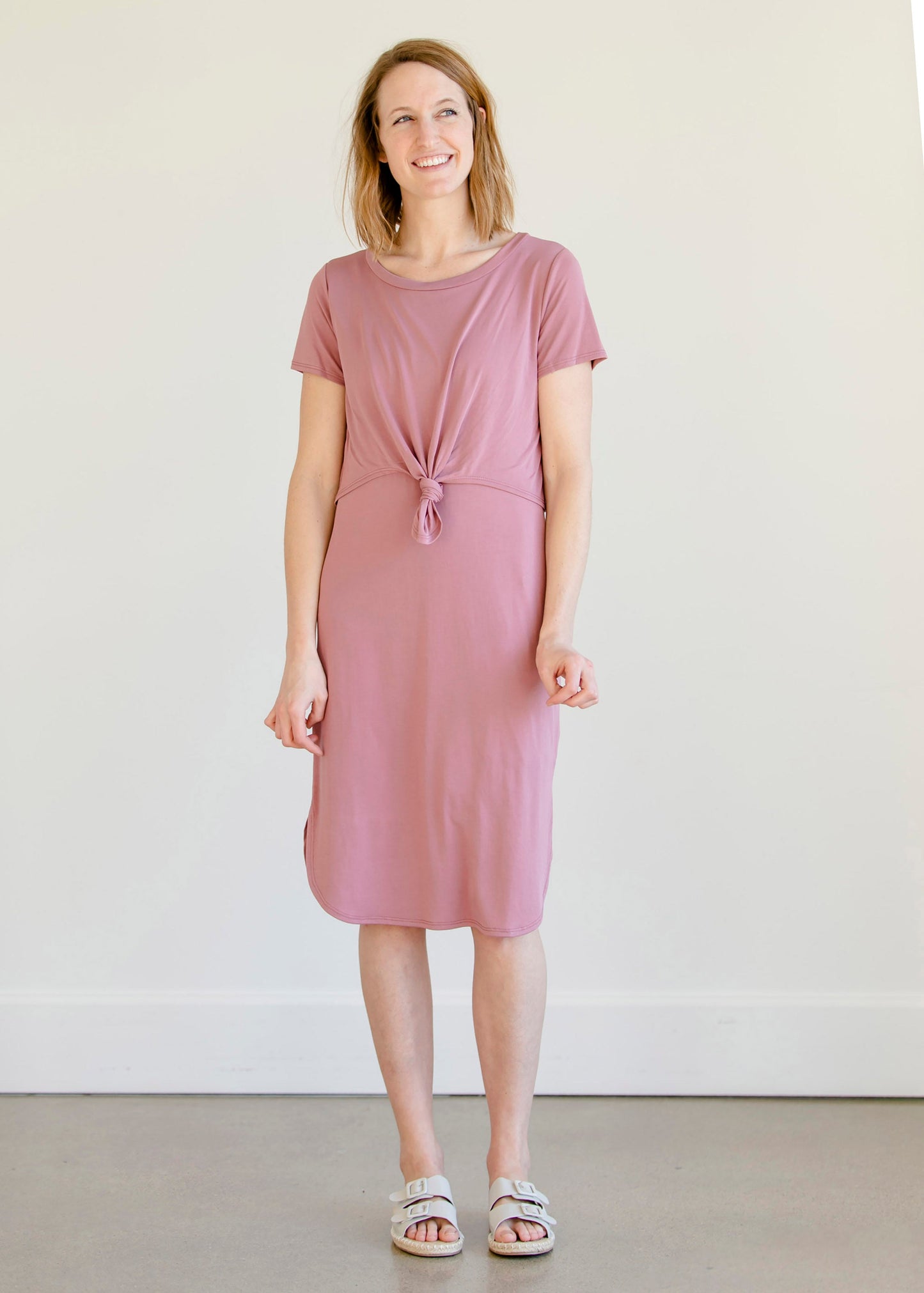 Mauve Front Knot Midi Dress - FINAL SALE Dresses