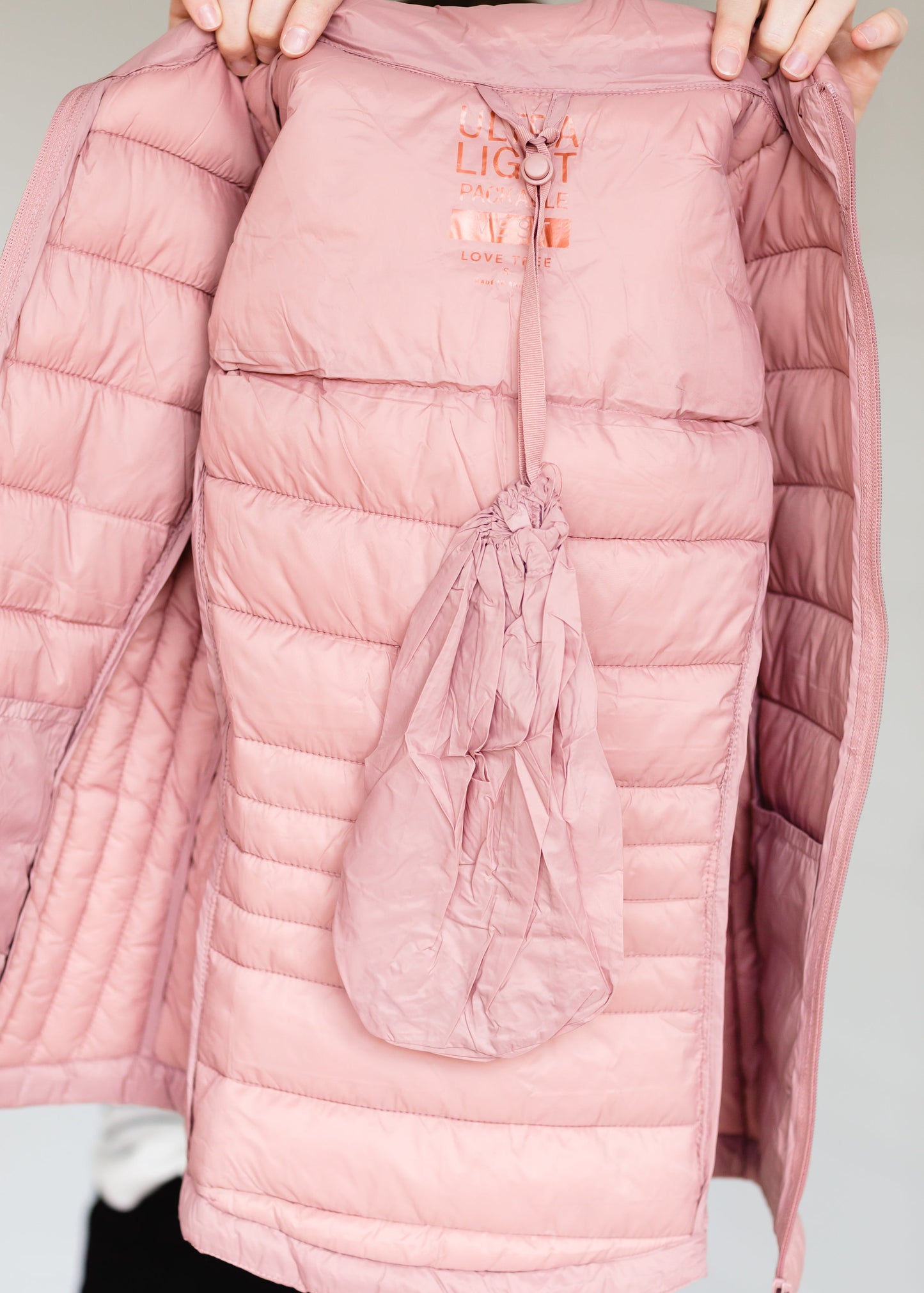 Mauve Packable Puffer Vest Shirt