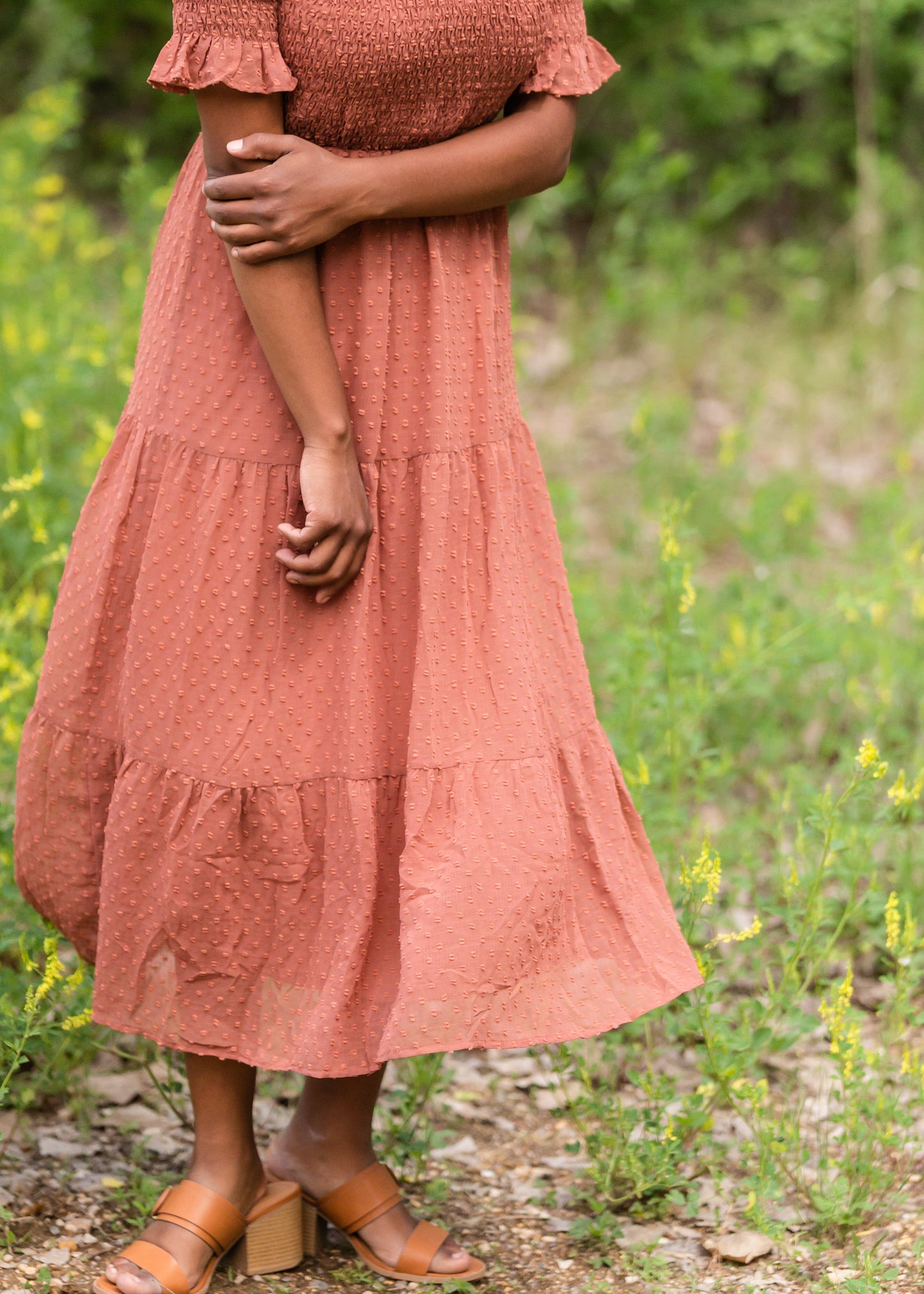 Mauve Swiss Dot Smocked Dress - FINAL SALE Dresses