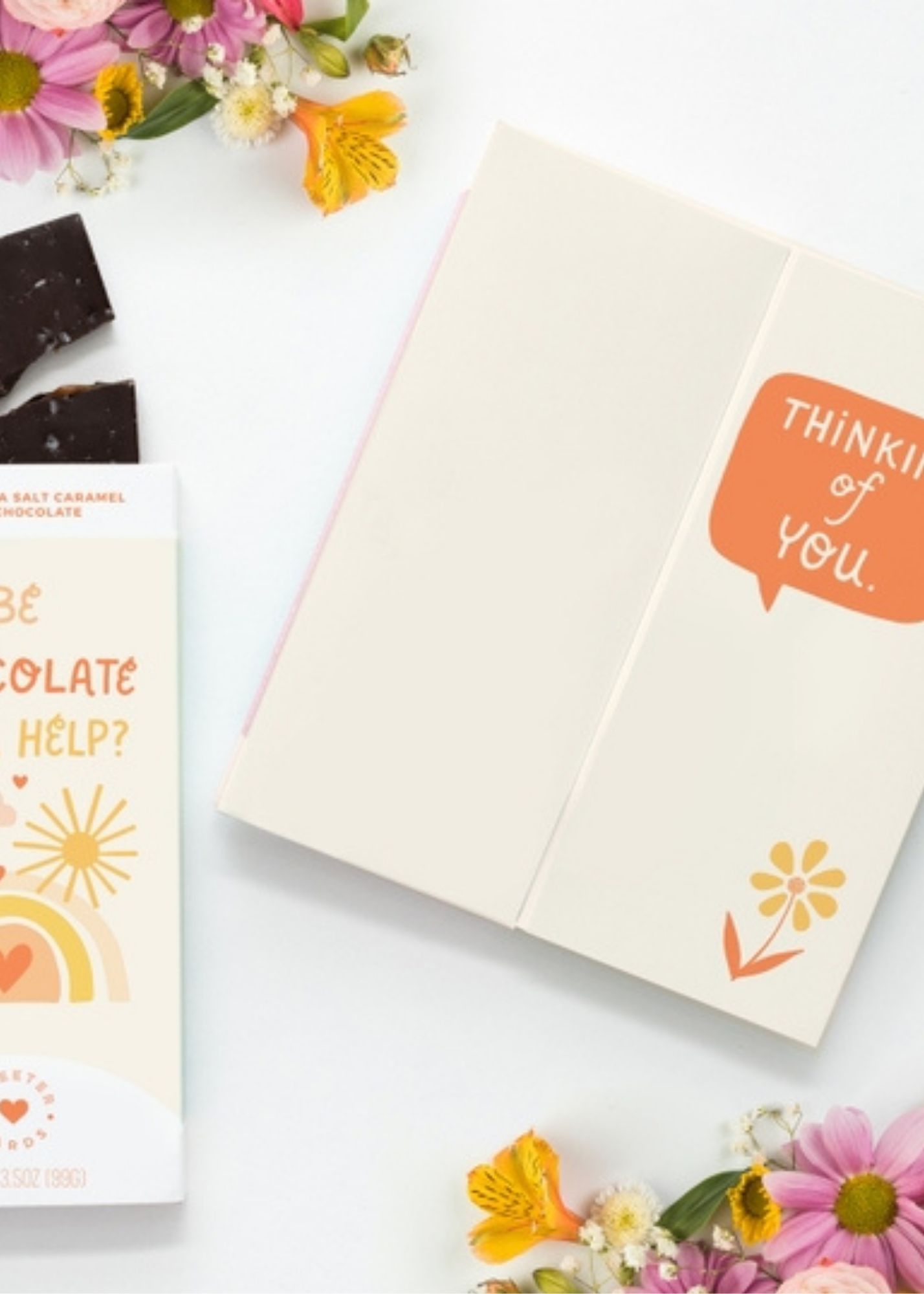 Maybe Chocolate Will Help Sympathy Chocolate Greeting Card Home & Lifestyle Sweeter Cards - Chocolate Bar Greeting Cards