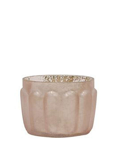 mercury glass tealight holder in neutral blush, tan and grey