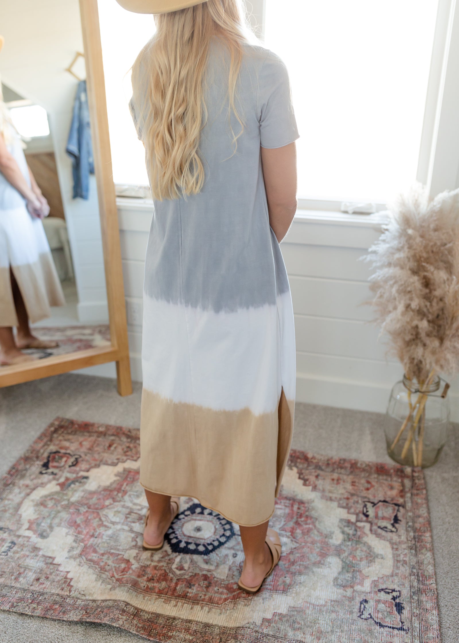 Mixed Gray Tie Dye Maxi Dress Dresses