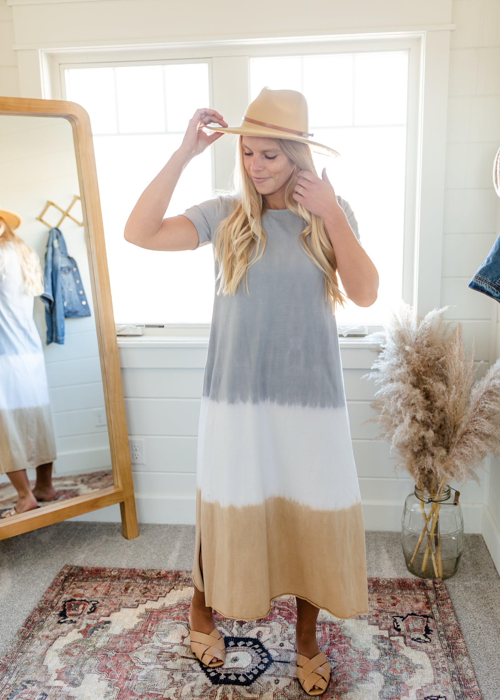 Mixed Gray Tie Dye Maxi Dress Dresses