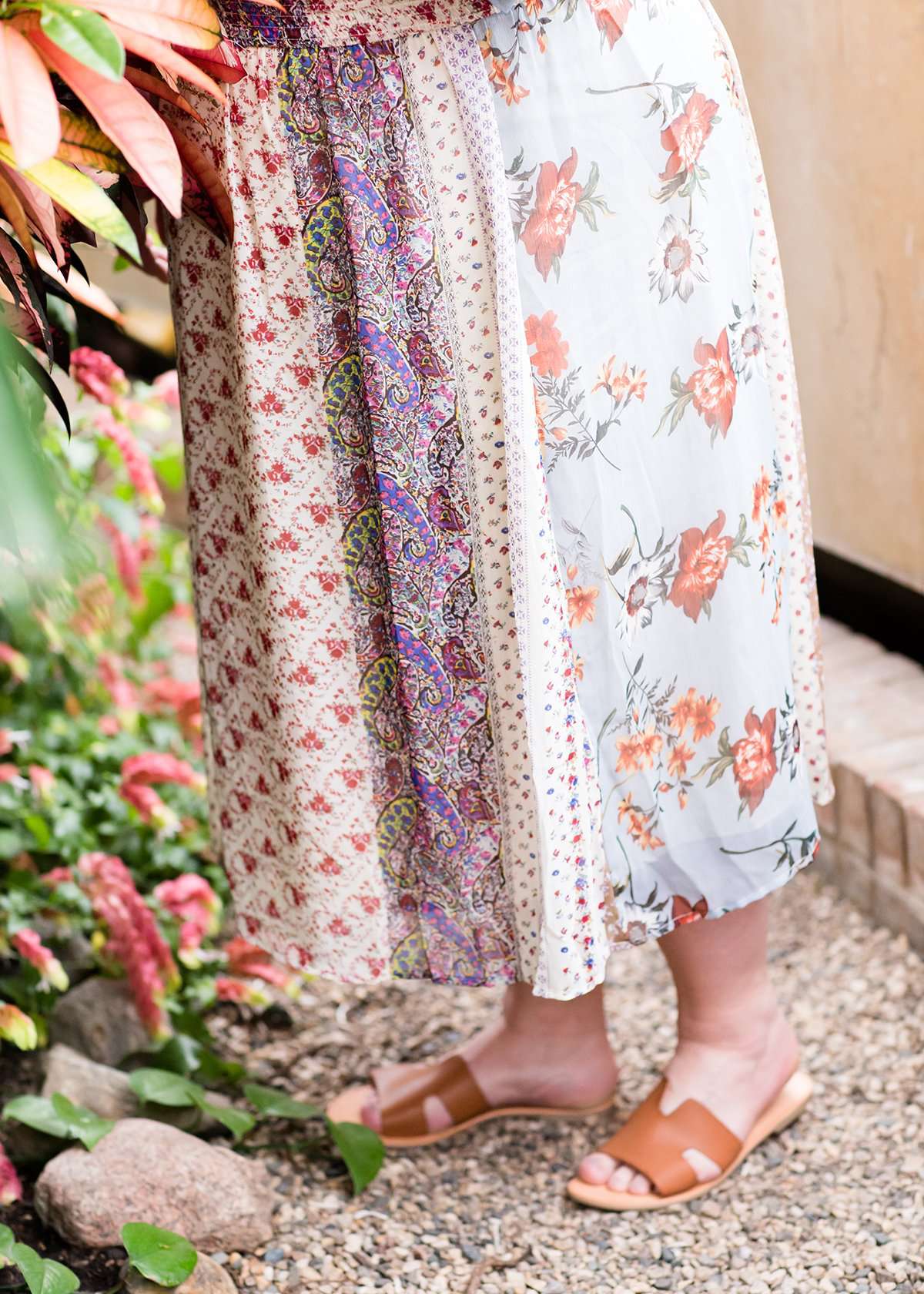 Mixed boho print flowy plus size dress