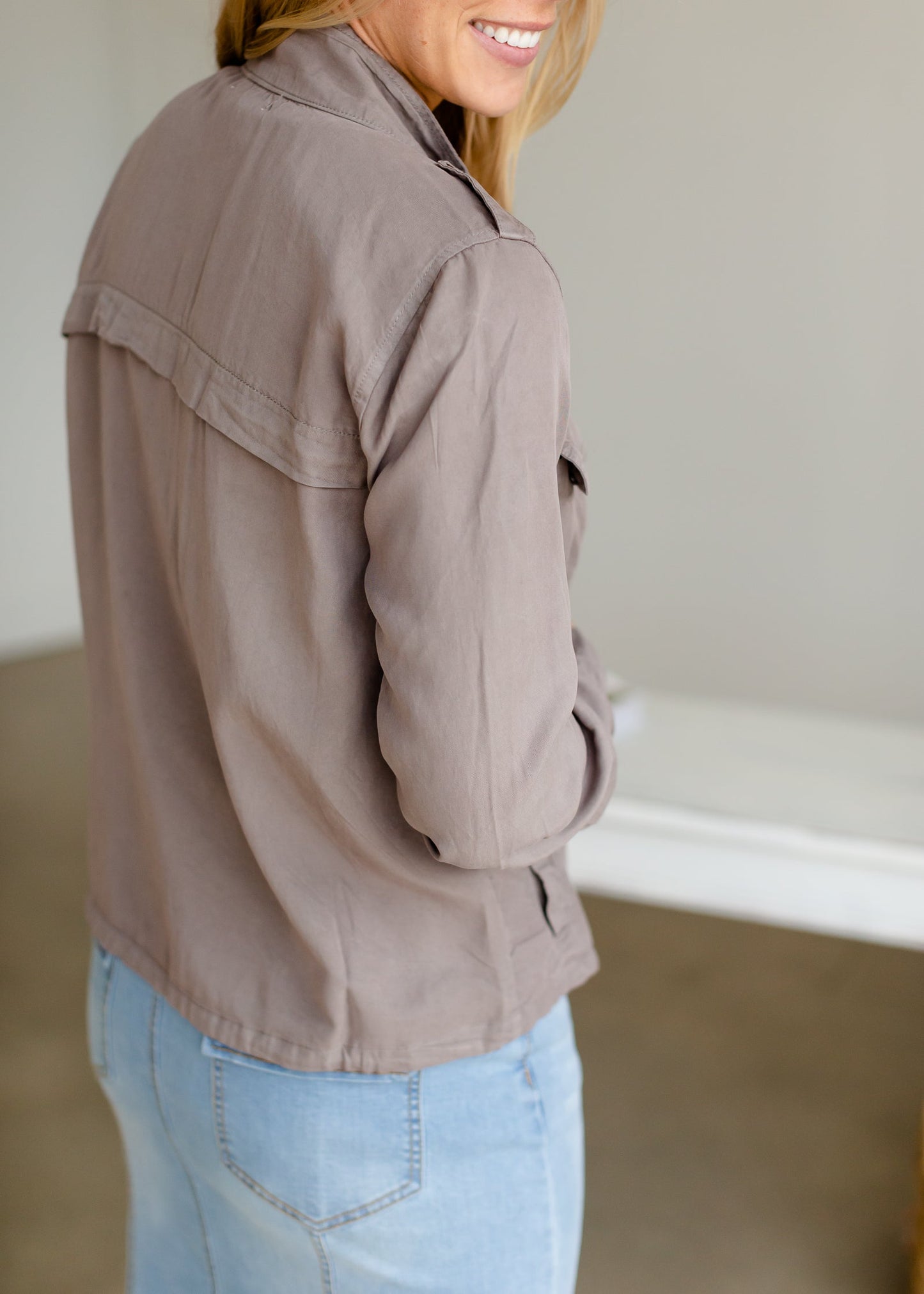 Mocha Light Weight Jacket Tops