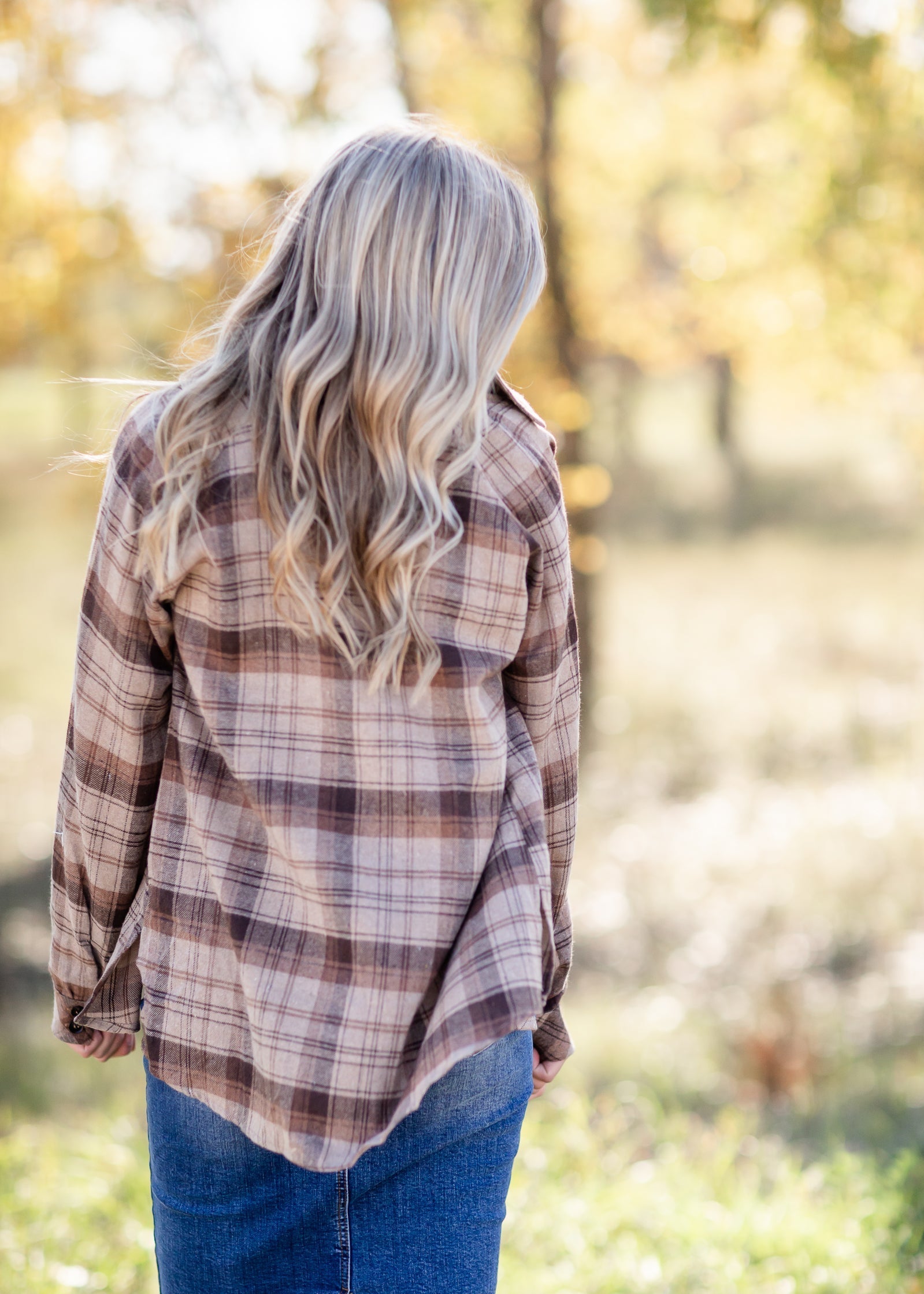 Mocha Plaid Flannel Top-FINAL SALE Tops Mystree